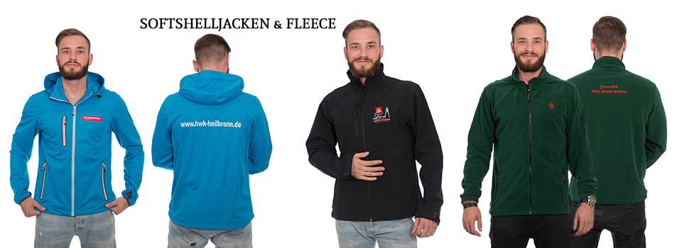 Fleece- & Softshell Jacken bedrucken und besticken