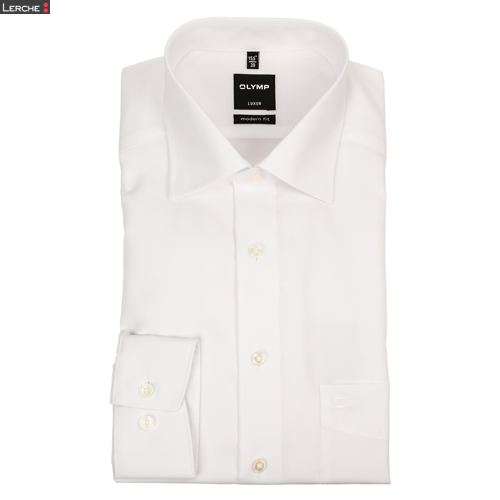 Olymp Herrenhemd Luxor Langarm - "Uni" Modern Fit